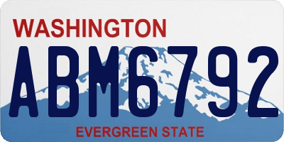 WA license plate ABM6792