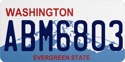 WA license plate ABM6803