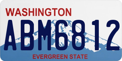WA license plate ABM6812