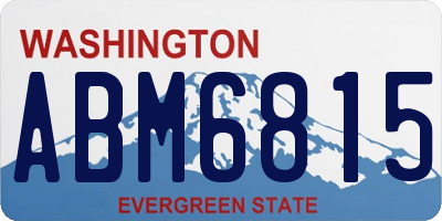 WA license plate ABM6815