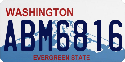WA license plate ABM6816