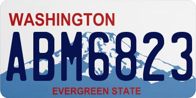 WA license plate ABM6823