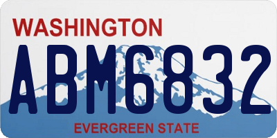 WA license plate ABM6832