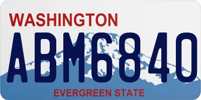 WA license plate ABM6840