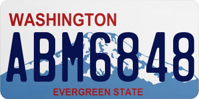 WA license plate ABM6848