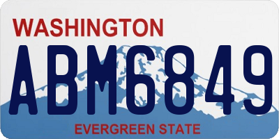 WA license plate ABM6849