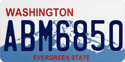 WA license plate ABM6850