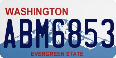 WA license plate ABM6853