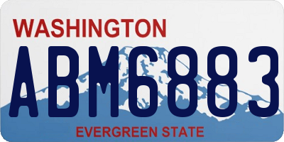 WA license plate ABM6883