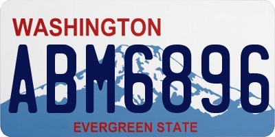 WA license plate ABM6896