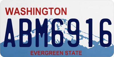 WA license plate ABM6916