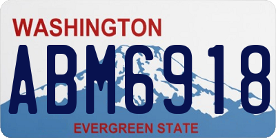 WA license plate ABM6918