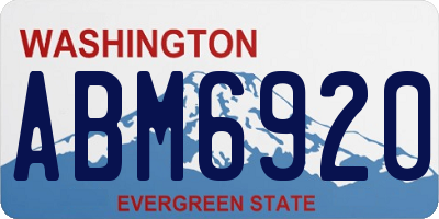 WA license plate ABM6920