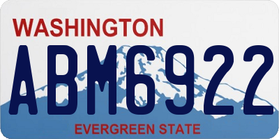 WA license plate ABM6922