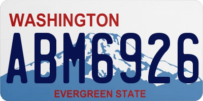 WA license plate ABM6926