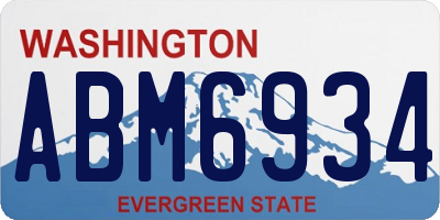 WA license plate ABM6934