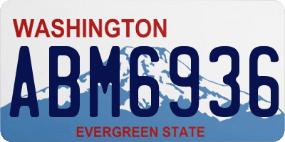 WA license plate ABM6936