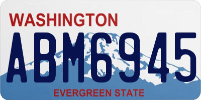 WA license plate ABM6945