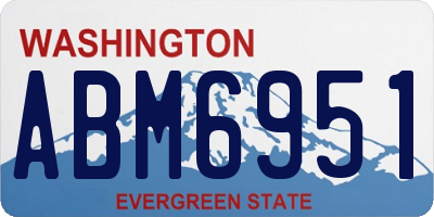 WA license plate ABM6951