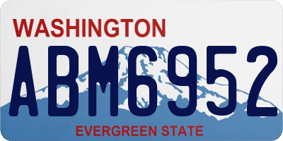 WA license plate ABM6952