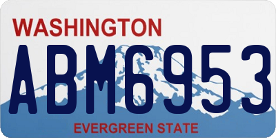 WA license plate ABM6953