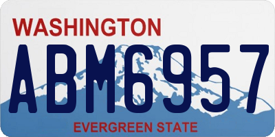 WA license plate ABM6957