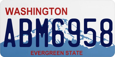 WA license plate ABM6958