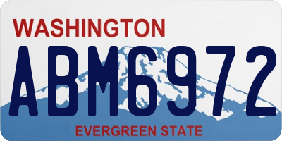 WA license plate ABM6972