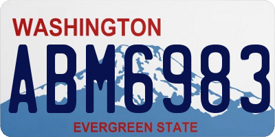 WA license plate ABM6983