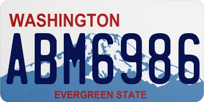 WA license plate ABM6986