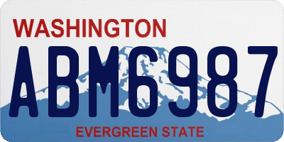 WA license plate ABM6987