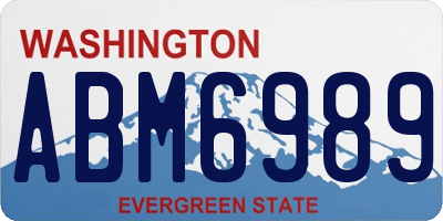 WA license plate ABM6989