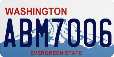 WA license plate ABM7006