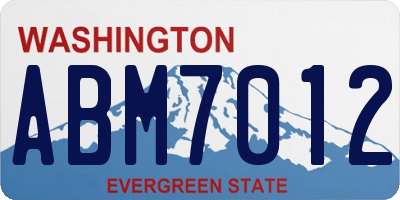 WA license plate ABM7012