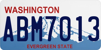 WA license plate ABM7013