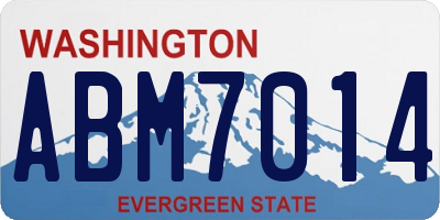 WA license plate ABM7014