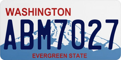 WA license plate ABM7027