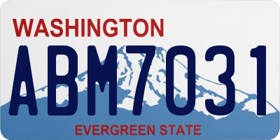 WA license plate ABM7031