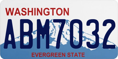 WA license plate ABM7032