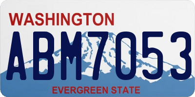 WA license plate ABM7053
