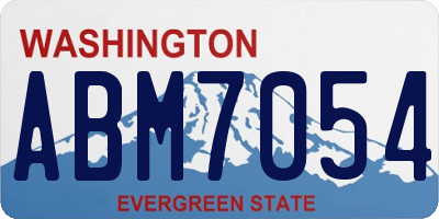 WA license plate ABM7054