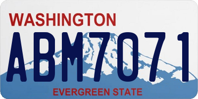WA license plate ABM7071