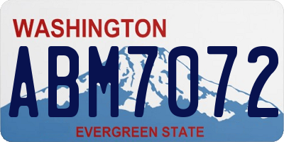 WA license plate ABM7072