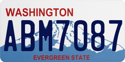 WA license plate ABM7087