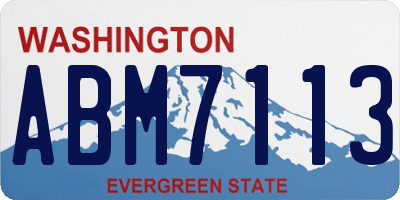 WA license plate ABM7113