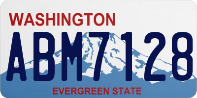 WA license plate ABM7128