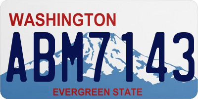 WA license plate ABM7143