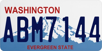 WA license plate ABM7144