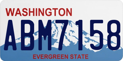 WA license plate ABM7158