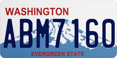 WA license plate ABM7160
